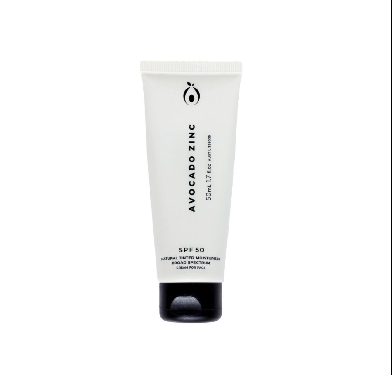 Avocado zinc SPF 50 natural tinted moisturiser LIGHT